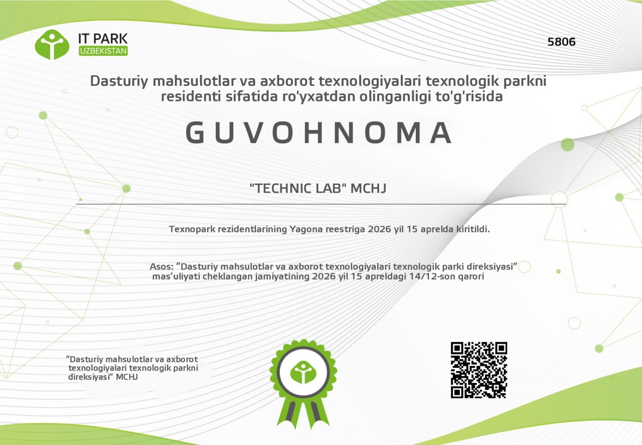 IT Park guvohnomasi